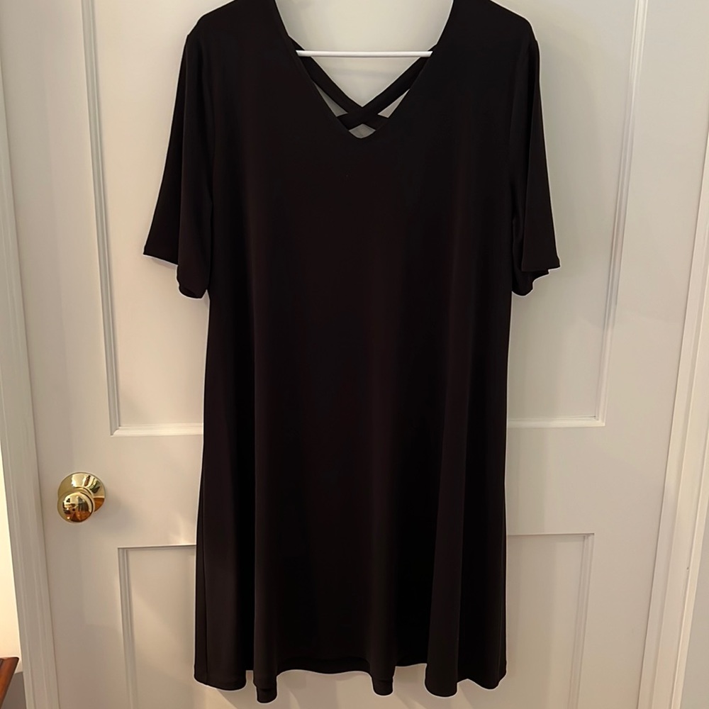 Chico’s black crisscross back swing dress